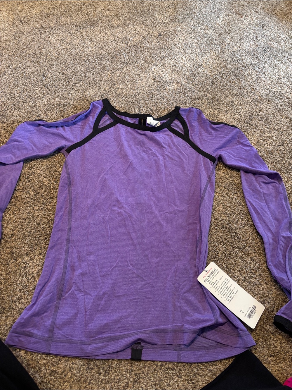 lululemon athletica Purple Long-Sleeve Top with Black Trim